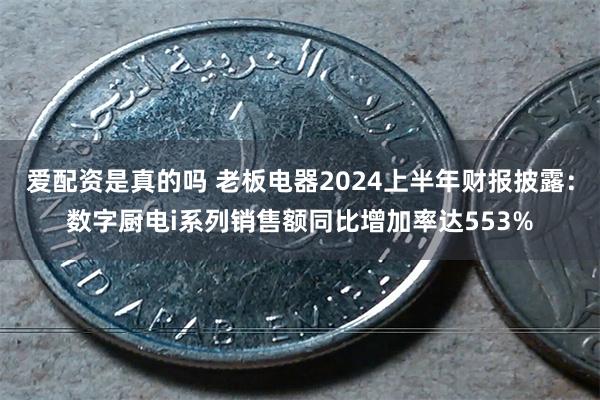 爱配资是真的吗 老板电器2024上半年财报披露：数字厨电i系列销售额同比增加率达553%