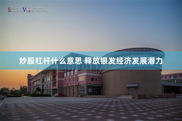 炒股杠杆什么意思 释放银发经济发展潜力